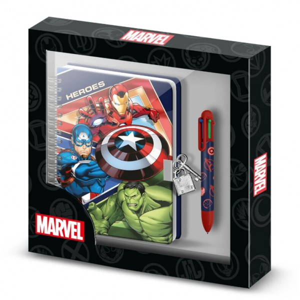 Diario + Boligráfo Los Vengadores Avengers Marvel