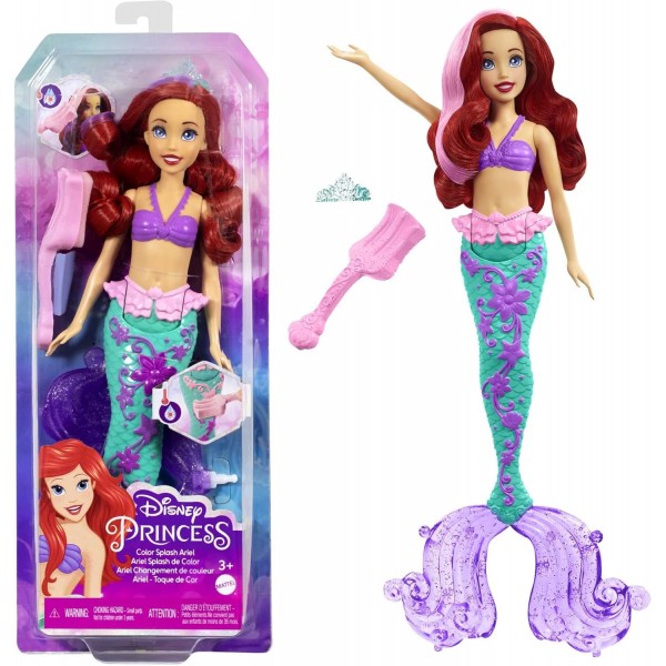 Muñeca DISNEY PRINCESS Ariel Splash cambia color