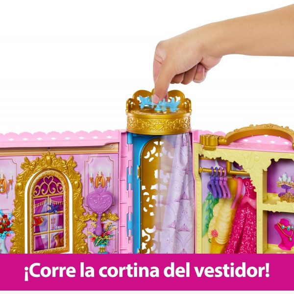 Disney Princess Set de juego de armario portátil con forma de castillo