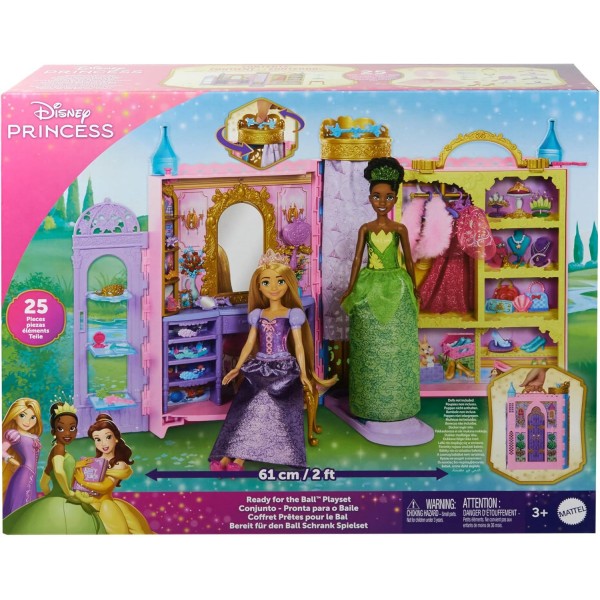 Disney Princess Set de juego de armario portátil con forma de castillo