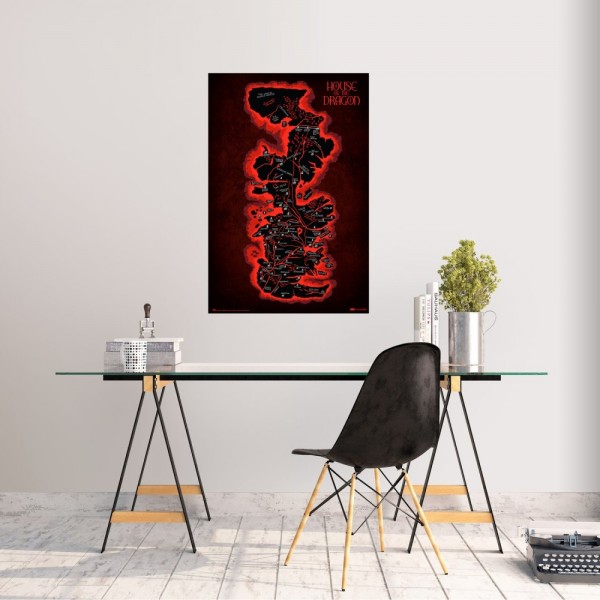 POSTER JUEGO DE TRONOS LA CASA DEL DRAGON MAPA DE PONIENTE