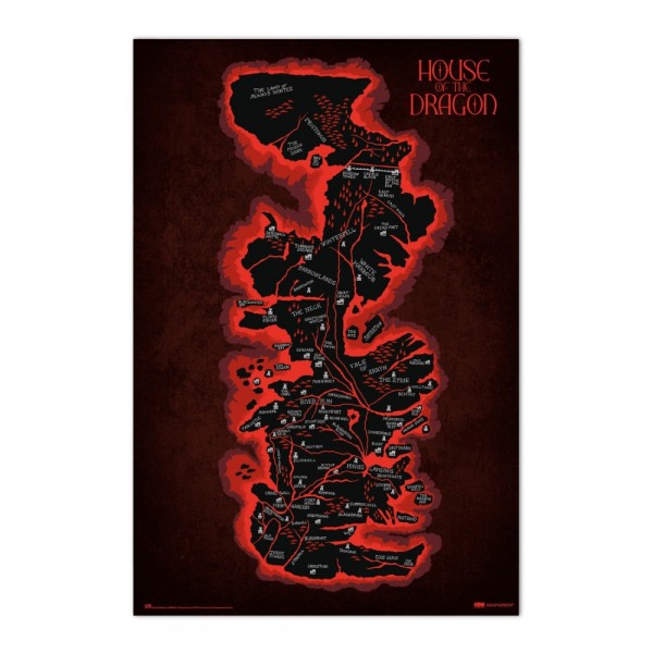 POSTER JUEGO DE TRONOS LA CASA DEL DRAGON MAPA DE PONIENTE