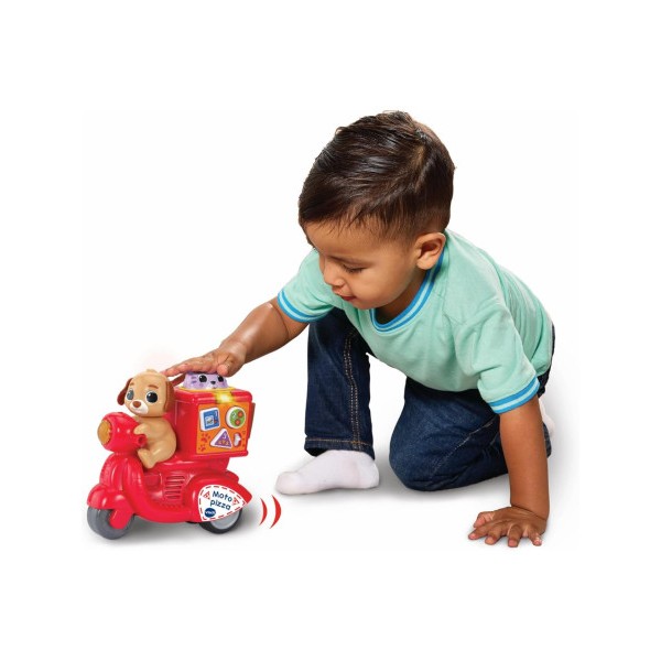 Baby Moto Pizza Entrega exprés, Vehículo Interactivo, Enseña Formas, números y Colores