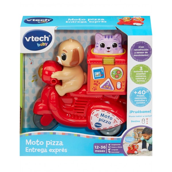 Baby Moto Pizza Entrega exprés, Vehículo Interactivo, Enseña Formas, números y Colores