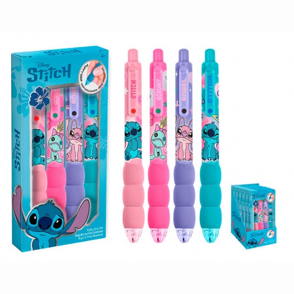 Blíster 4 bolígrafos Stitch Disney