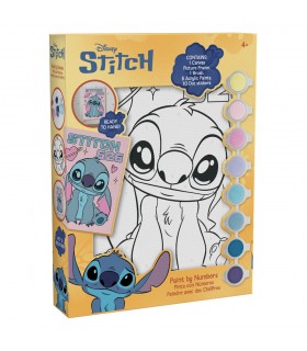 Pinta con números en lienzo + acuarelas Stitch Disney