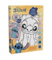 Pinta con números en lienzo + acuarelas Stitch Disney