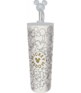VASO TERMO ACERO INOXIDABLE CON CAÑA 3D 770 ML MICKEY MOUSE SIGNATURE