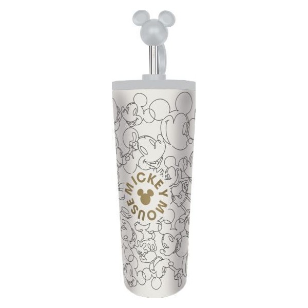 VASO TERMO ACERO INOXIDABLE CON CAÑA 3D 770 ML MICKEY MOUSE SIGNATURE
