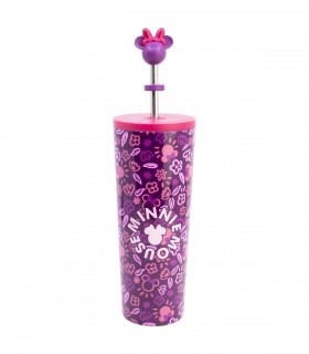 VASO TERMO ACERO INOXIDABLE CON CAÑA 3D 770 ML MINNIE MOUSE CHERRYLICIOUS