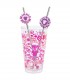 SET VASO CON DOS PAJITAS 480 ML MINNIE MOUSE CHERRYLICIOUS