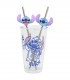 SET VASO CON DOS PAJITAS 480 ML STITCH ALOHA