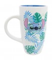 TAZA CERAMICA LATTE 695 ML EN CAJA REGALO STITCH ALOHA