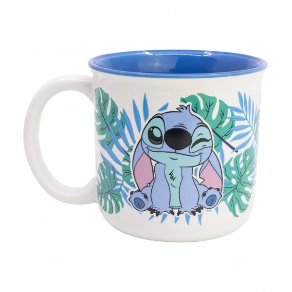 TAZA CERAMICA DESAYUNO 400 ML EN CAJA REGALO STITCH ALOHA