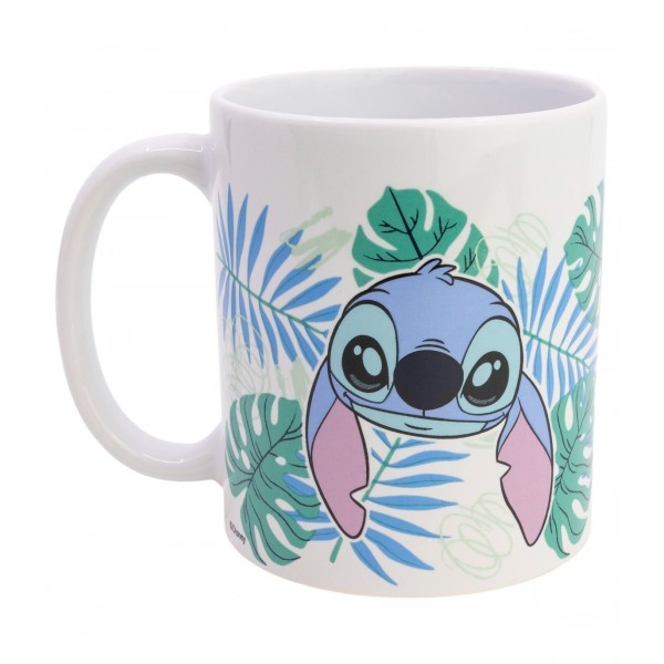 TAZA CERAMICA 325 ML EN CAJA REGALO STITCH ALOHA