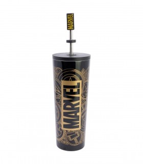 VASO TERMO ACERO INOXIDABLE CON CAÑA 3D 770 ML MARVEL GOLDEN TREASURE
