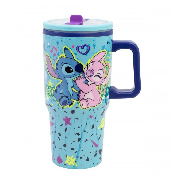 TAZA COOL EASY DE DOBLE PARED CON SIPPER 640 ML STITCH DRAWING