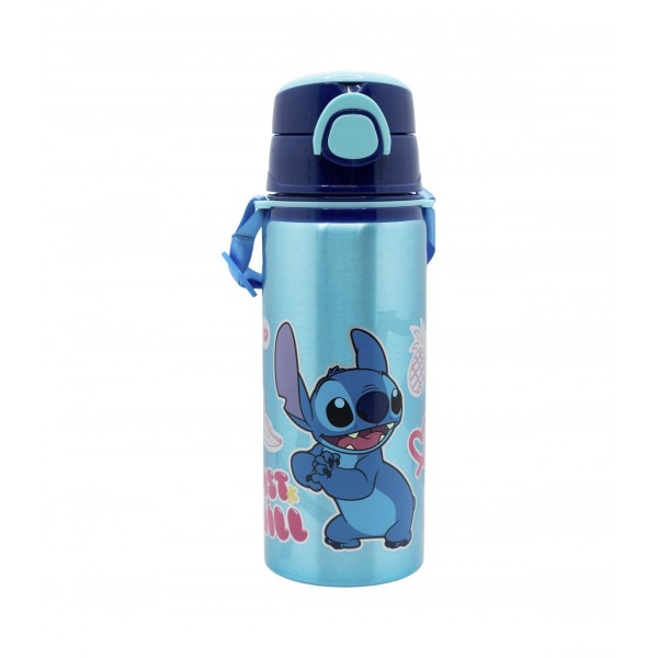 BOTELLA POP UP DE ALUMINIO CON CORREA 730 ML STITCH DRAWING