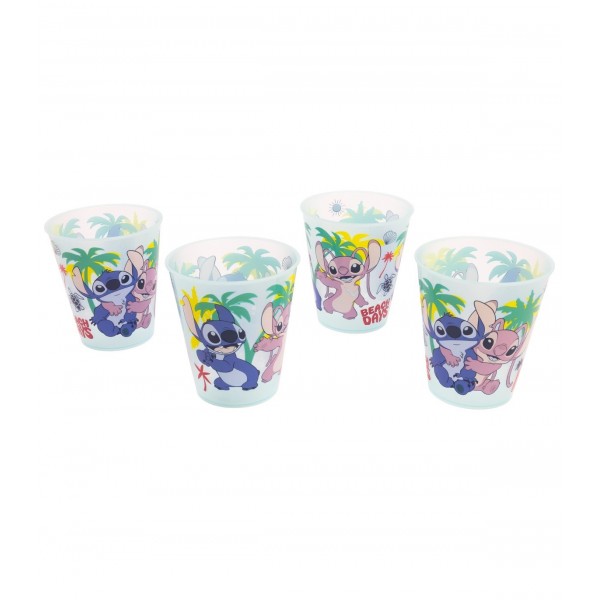 SET 4 PCS VASO PP JOY 285 ML STITCH