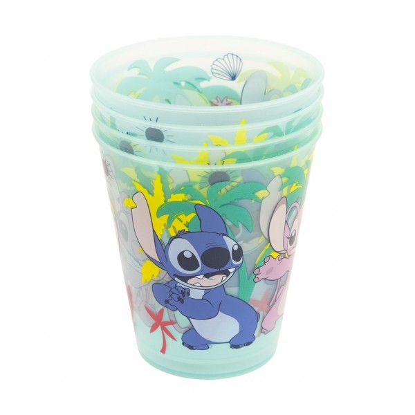 SET 4 PCS VASO PP JOY 285 ML STITCH