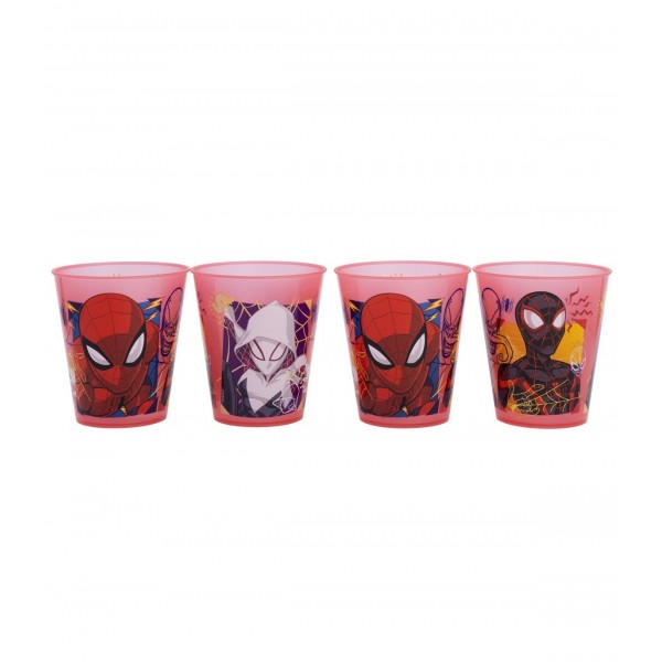 SET 4 PCS VASO PP JOY 285 ML SPIDERMAN