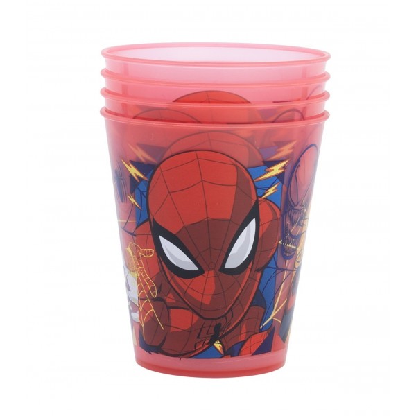 SET 4 PCS VASO PP JOY 285 ML SPIDERMAN