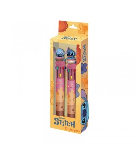 Disney Lilo y Stitch Pack 2 Bolígrafos 10 Colores Multicolor