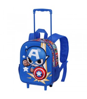 TROLLEY CAPITÁN AMÉRICA AZUL MOCHILA 3D CON RUEDAS PEQUEÑA CAPITÁN AMÉRICA PUNCH