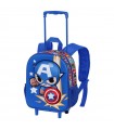 TROLLEY CAPITÁN AMÉRICA AZUL MOCHILA 3D CON RUEDAS PEQUEÑA CAPITÁN AMÉRICA PUNCH