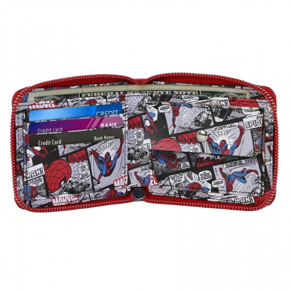 Marvel Spiderman Chibi-Wallet Man Zip, Red