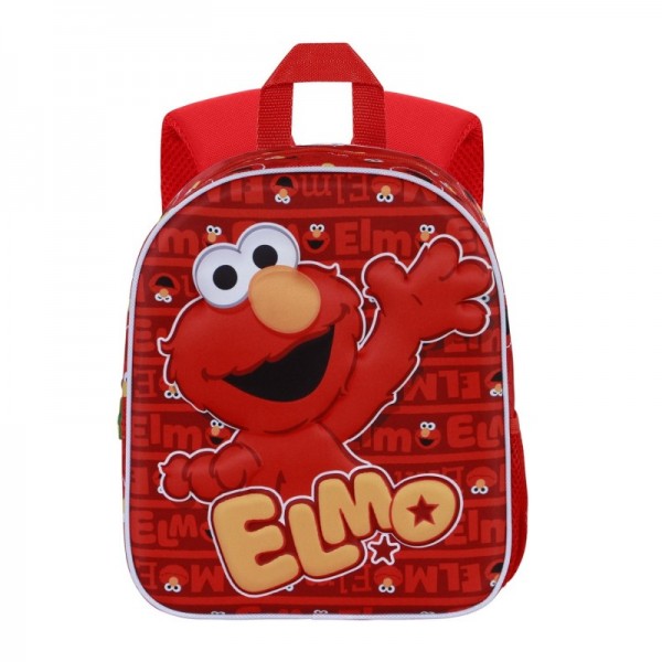 Mochila 3D Elite Elmo de Barrio Sésamo, Rojo, Preescolar