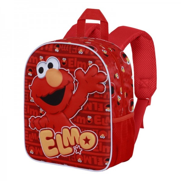 Mochila 3D Elite Elmo de Barrio Sésamo, Rojo, Preescolar