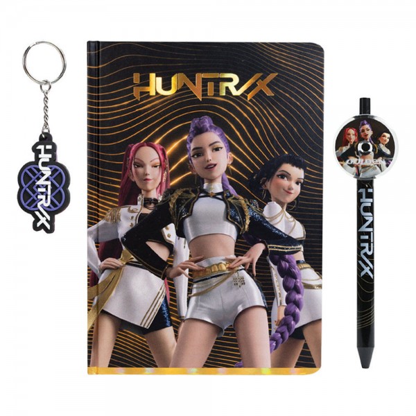 Cuaderno + boligrafo + llavero KPop Demon Hunters