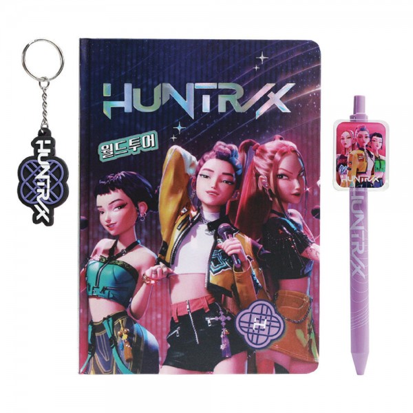Cuaderno + boligrafo + llavero KPop Demon Hunters