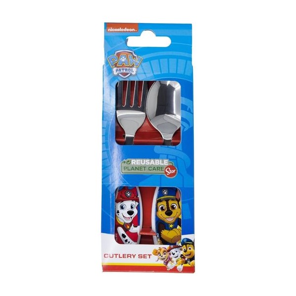 Set 2 Cubiertos Metálicos Paw Patrol Pup Power