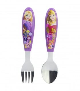 Set de Cubiertos Metálicos De 2 Piezas, Princess Disney